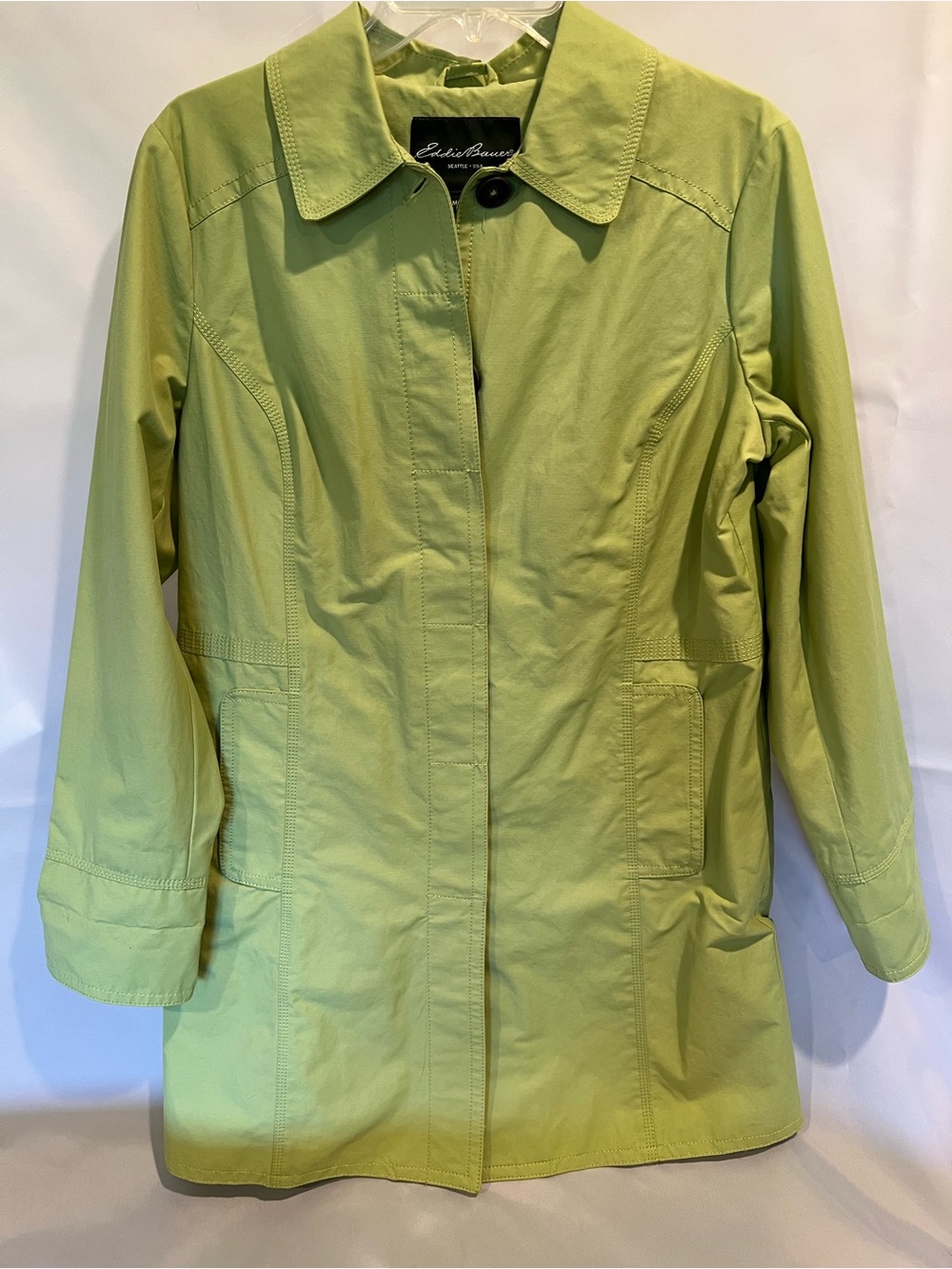 Eddie Bauer Apple Green Lightweight Trench Coat